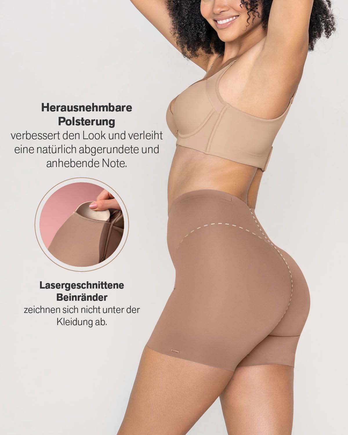 Short moldeador con almohadillas removibles levanta glúteos