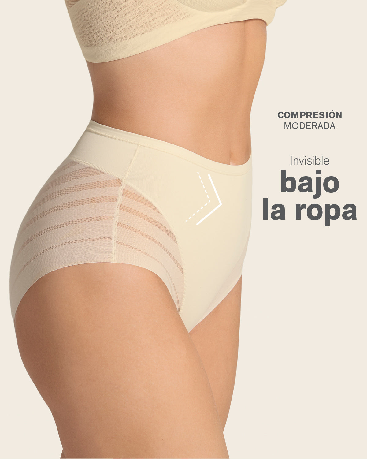 Braga faja clásica moldeadora de abdomen y bandas en tul