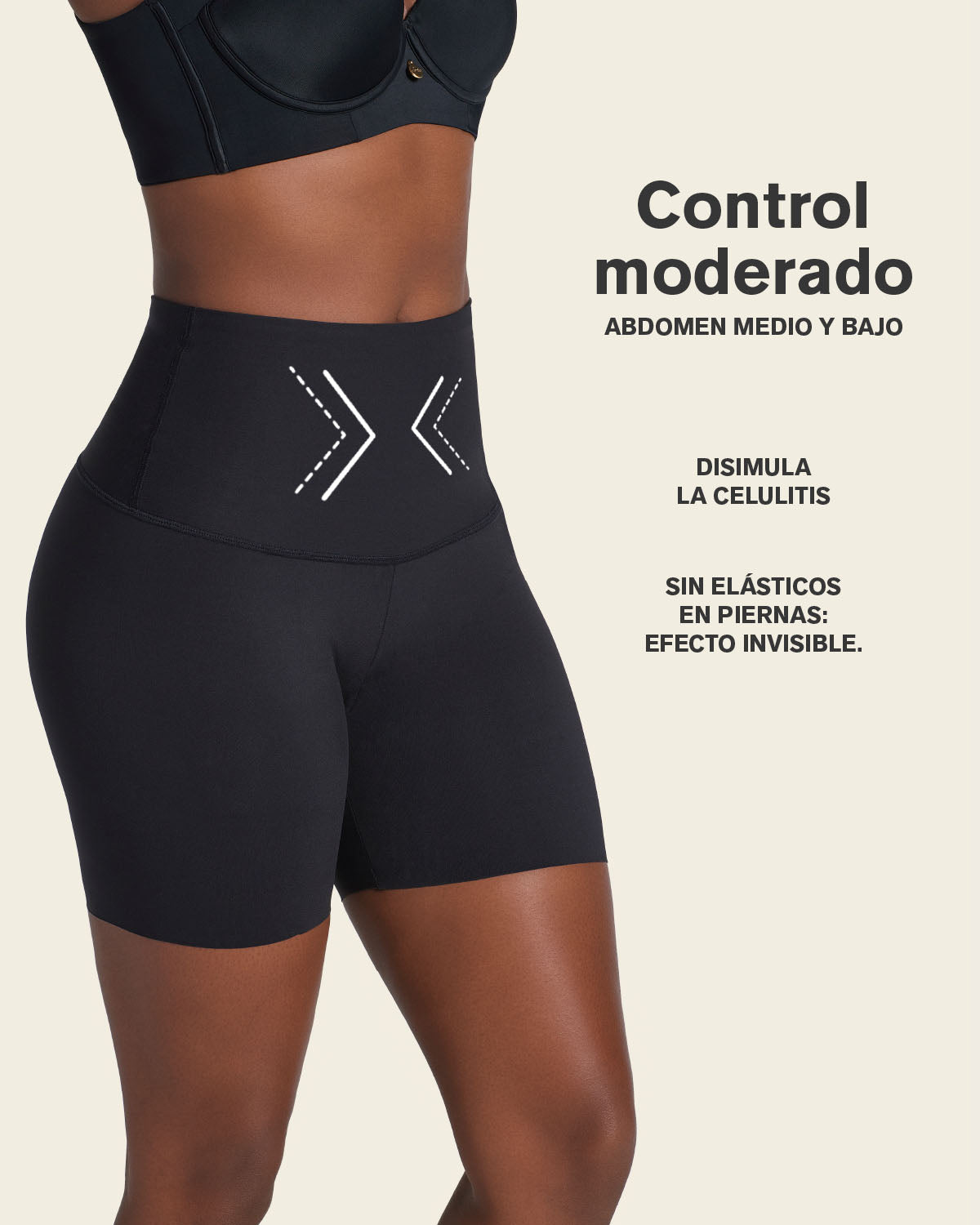 Short moldeador de abdomen y cintura que disimula la celulitis