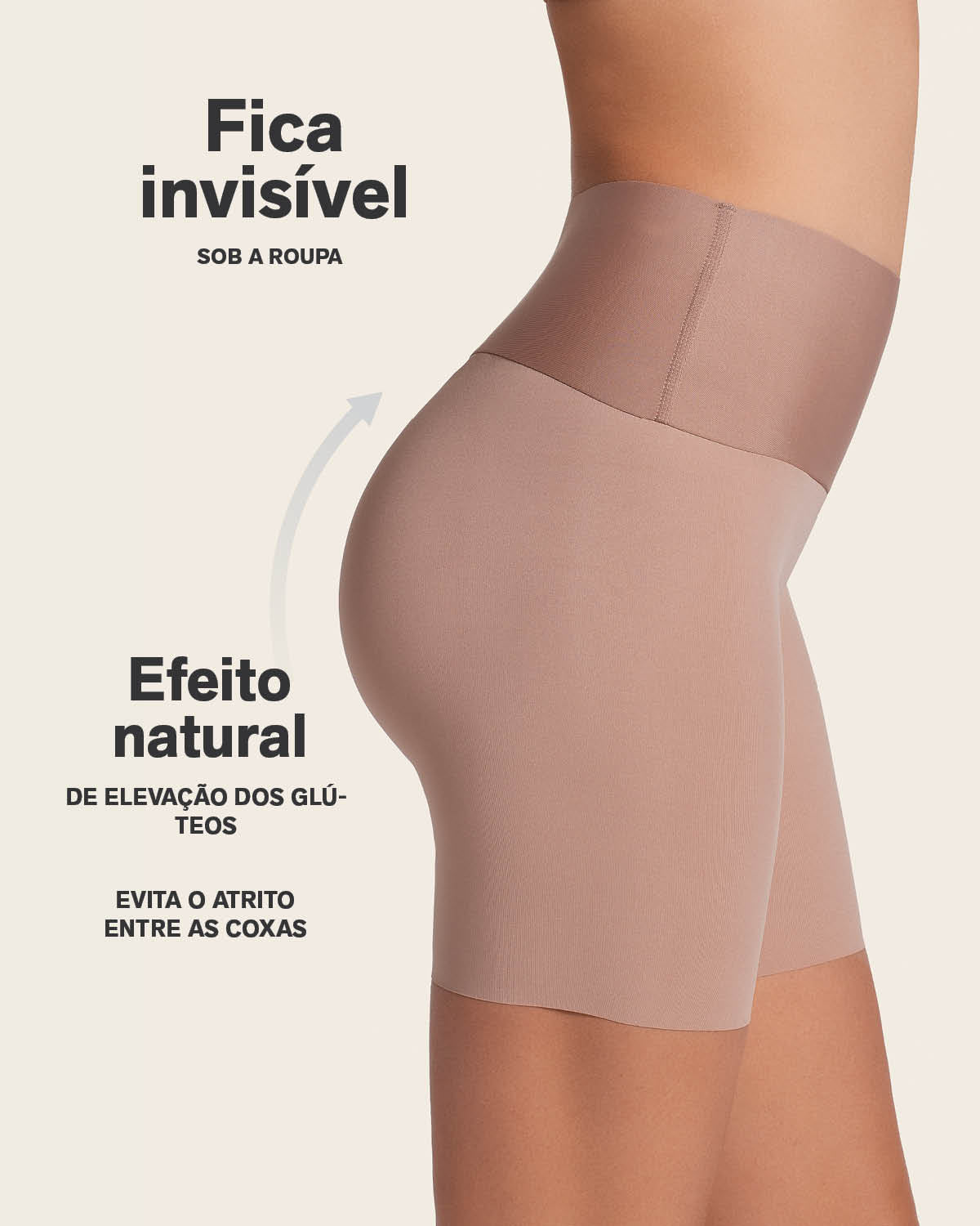 Short moldeador aspecto invisible con fajón antideslizante