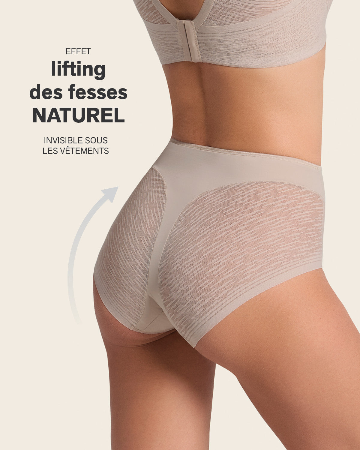 Braga faja clásica invisible con transparencias en glúteos y laterales
