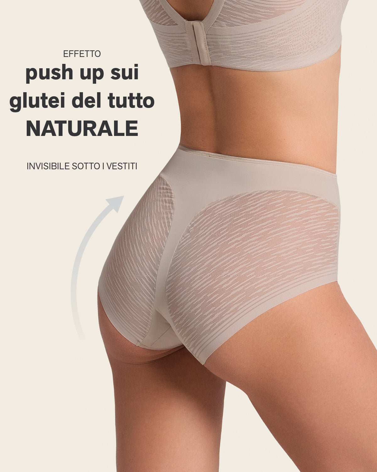 Braga faja clásica invisible con transparencias en glúteos y laterales