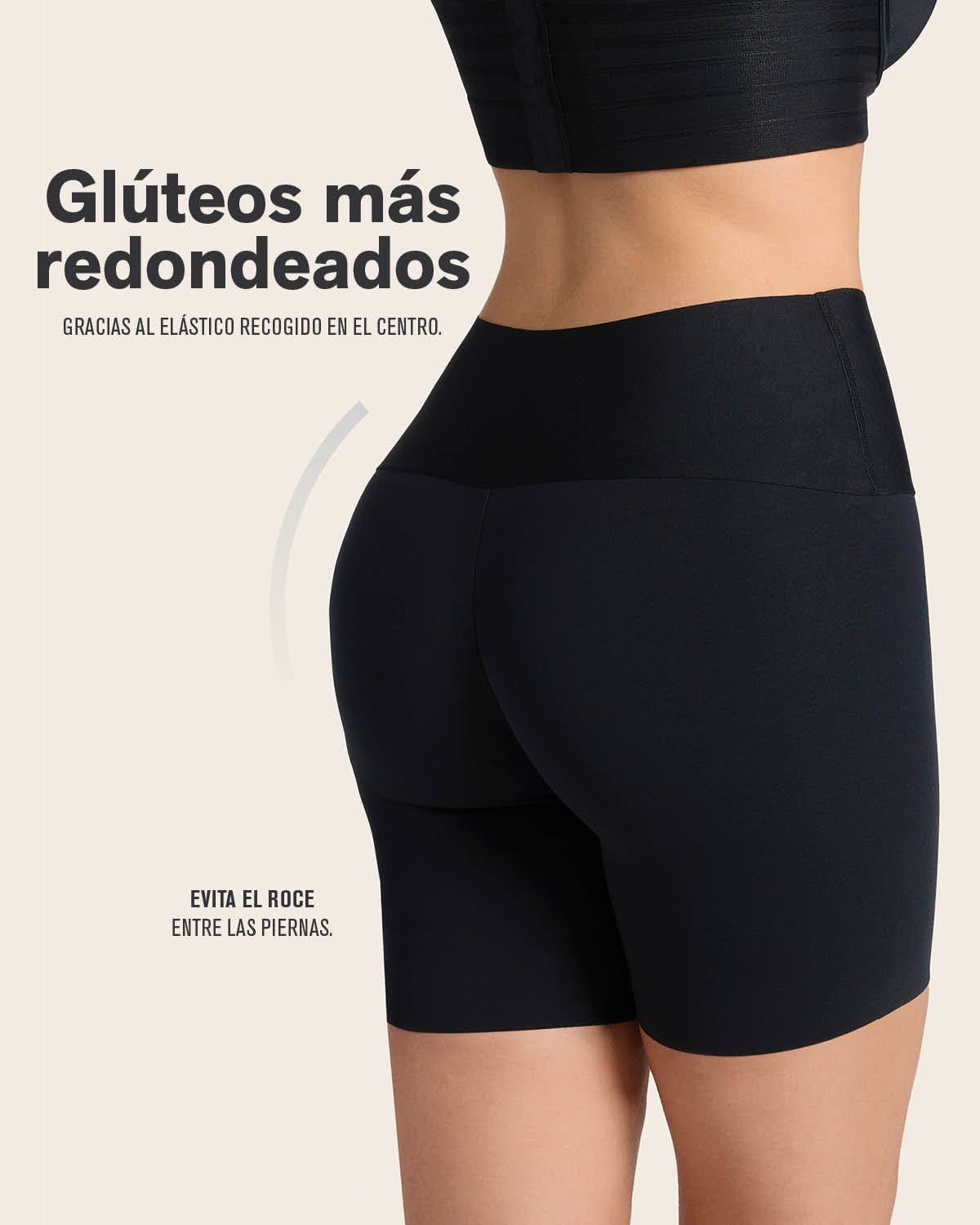 Short moldeador aspecto invisible con fajón antideslizante