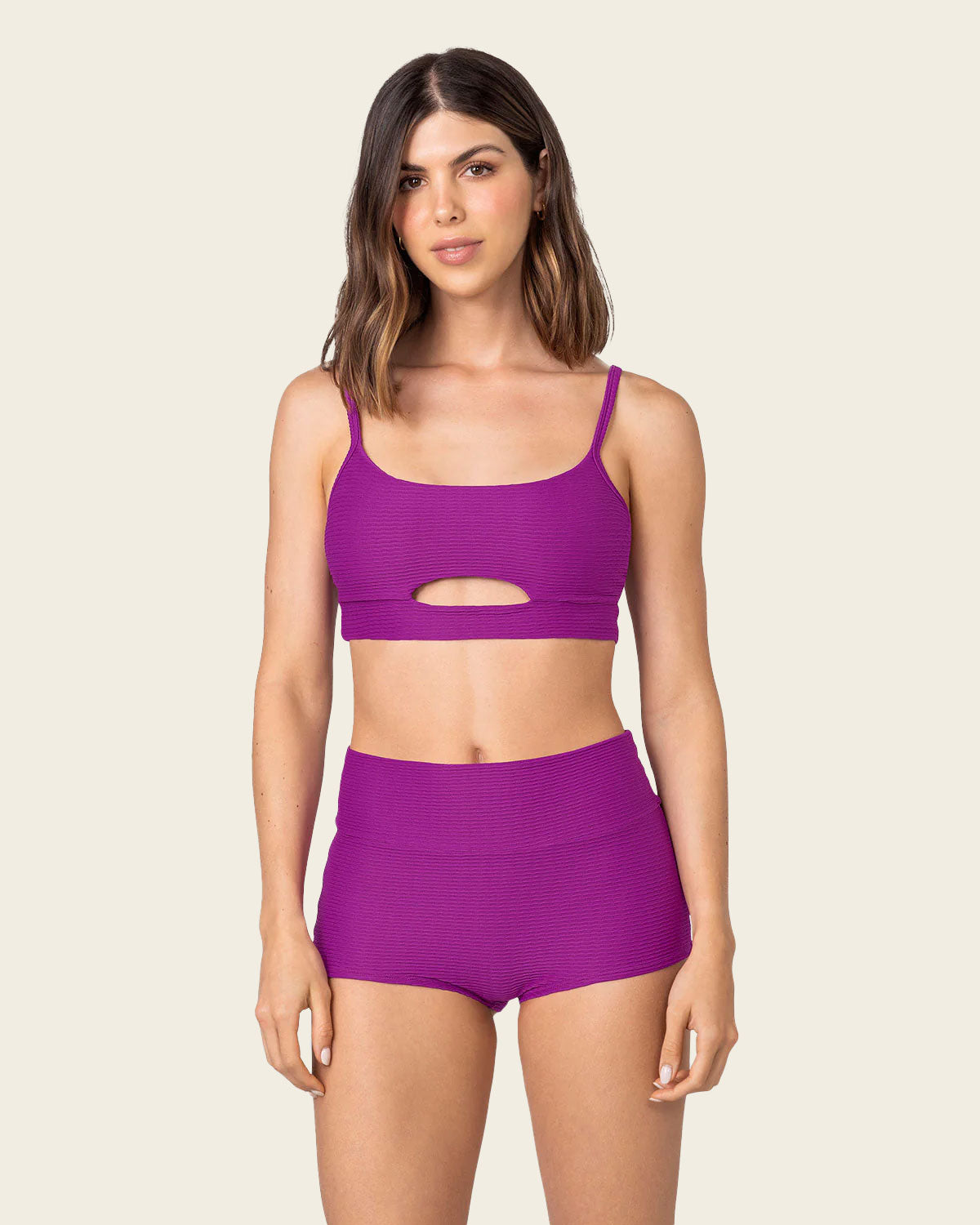 Bikini top + short de talle alto