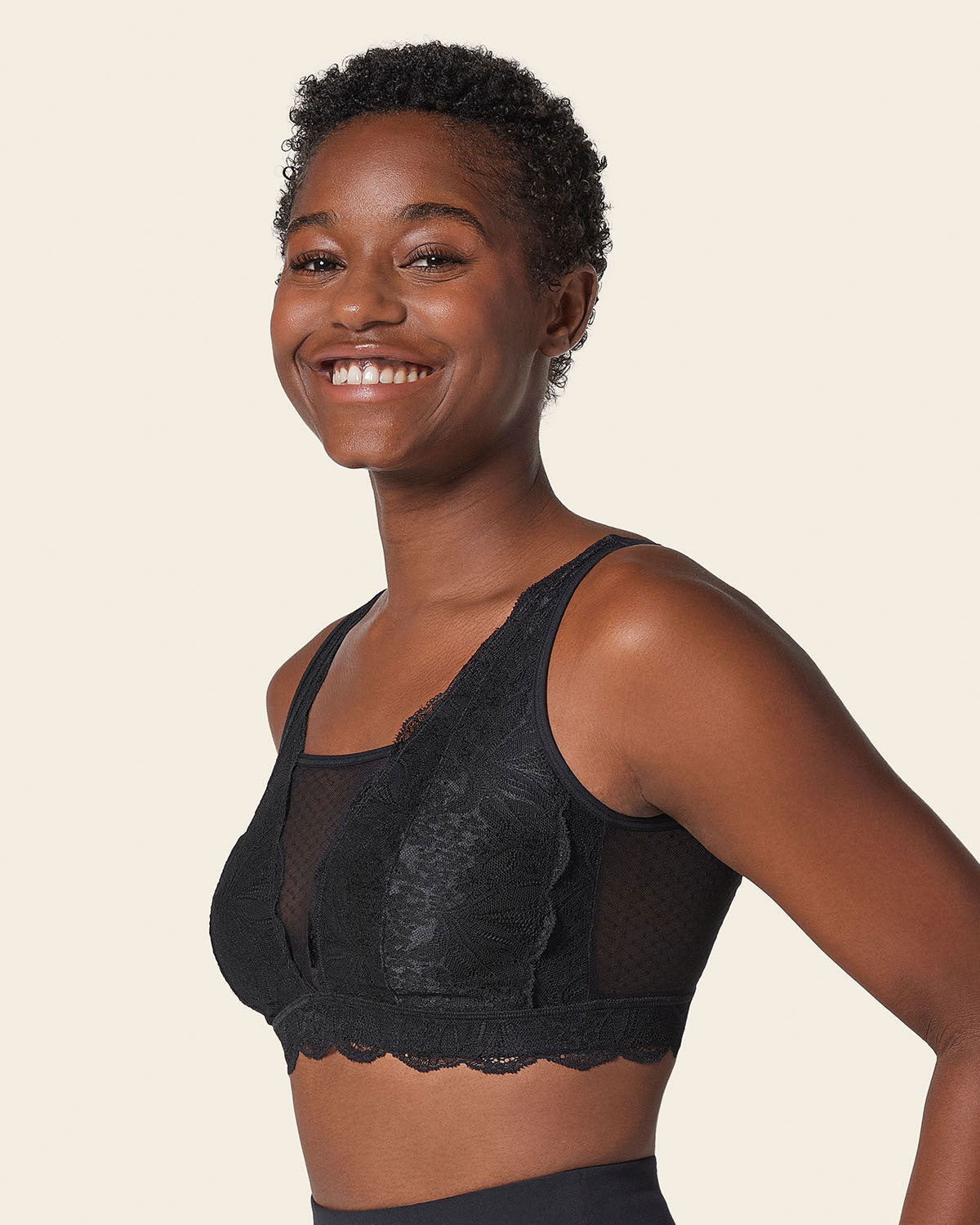 Bralette multiusos Sexy Siempre en encaje ideal para prótesis de mastectomía