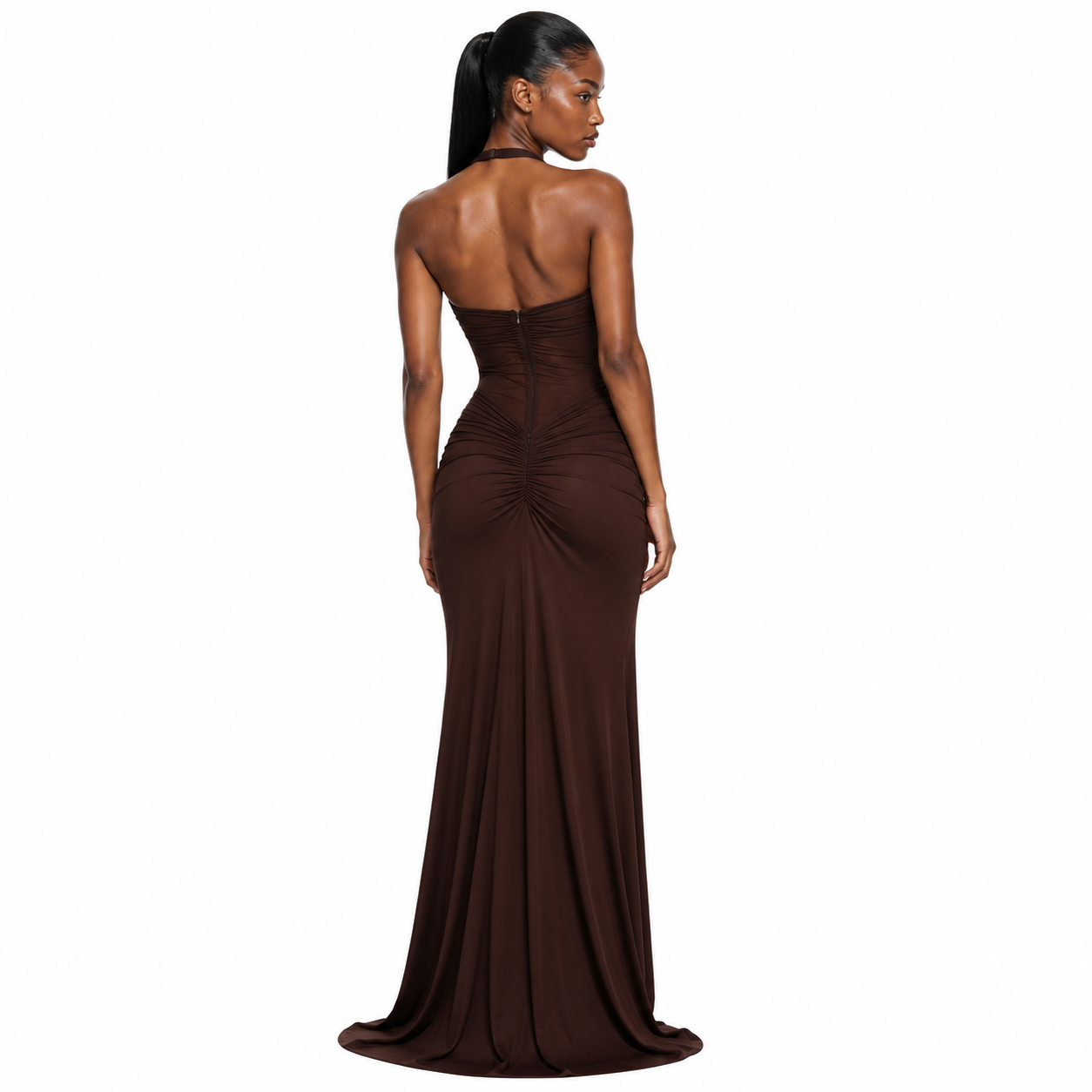 Vixen Maxi Dress - Plum Brown