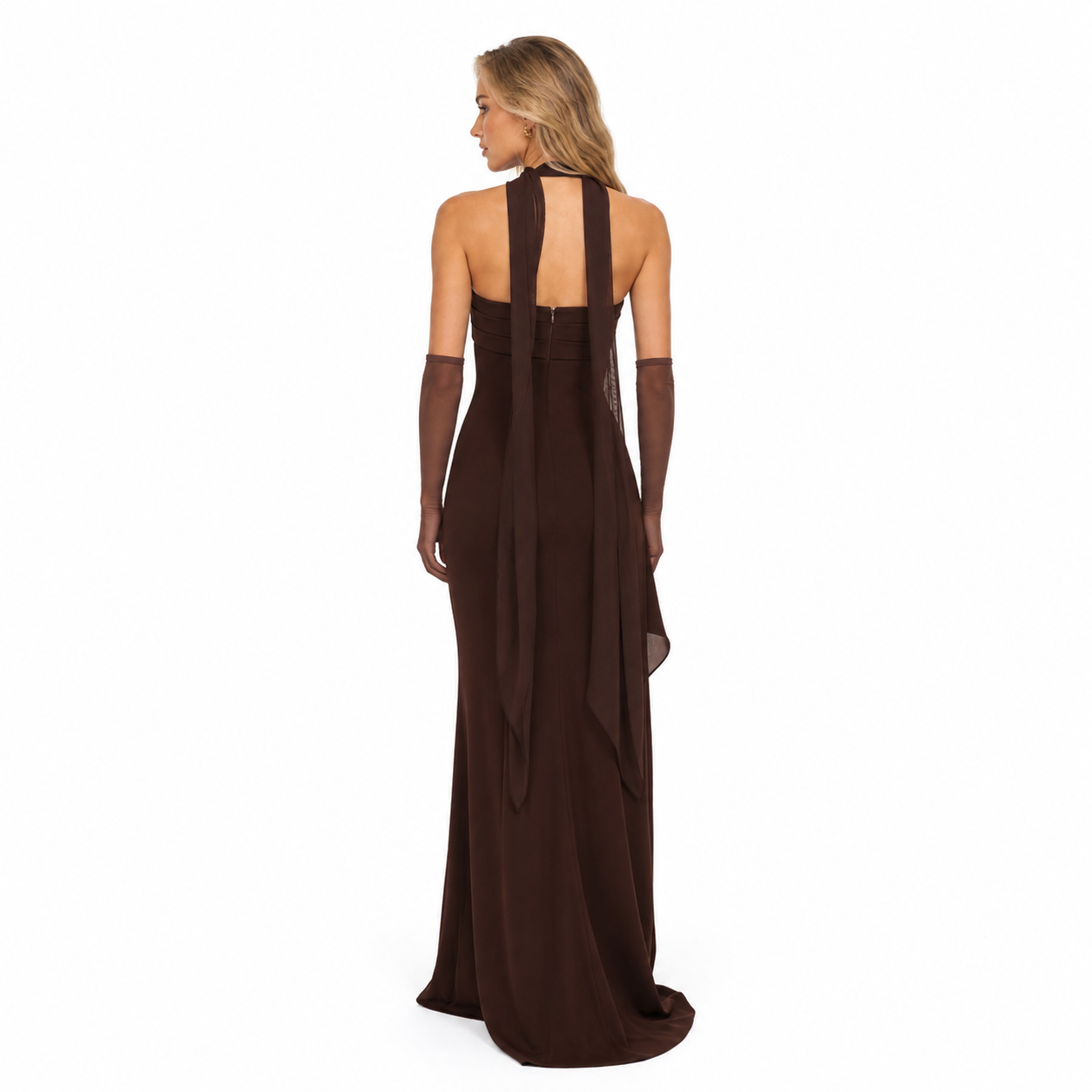 Zafira Maxi Dress - Plum Brown