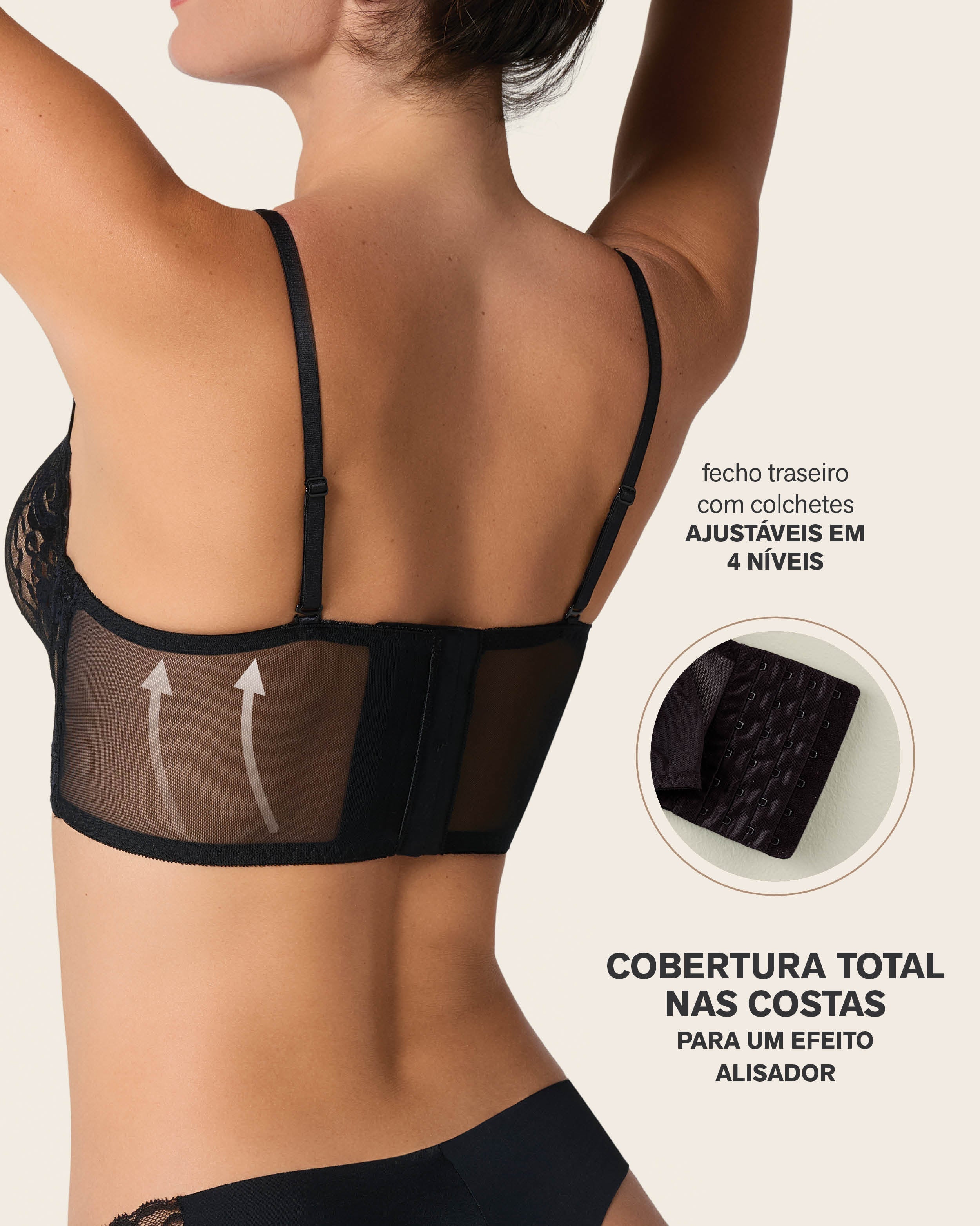 Sujetador tipo bralette en encaje y transparencias