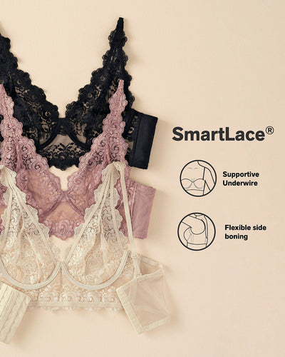 Sujetador tipo bralette en encaje y transparencias