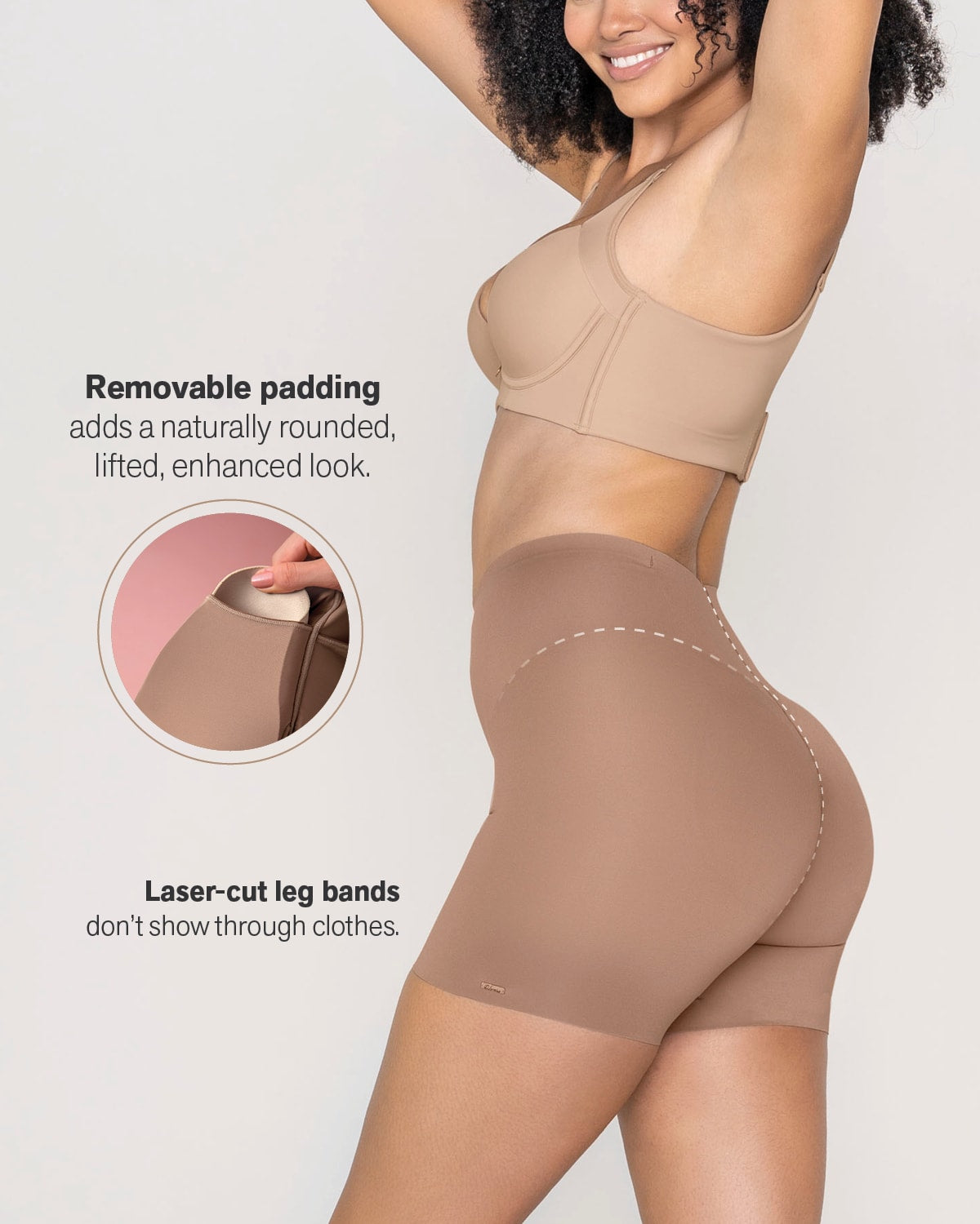 Short moldeador con almohadillas removibles levanta glúteos