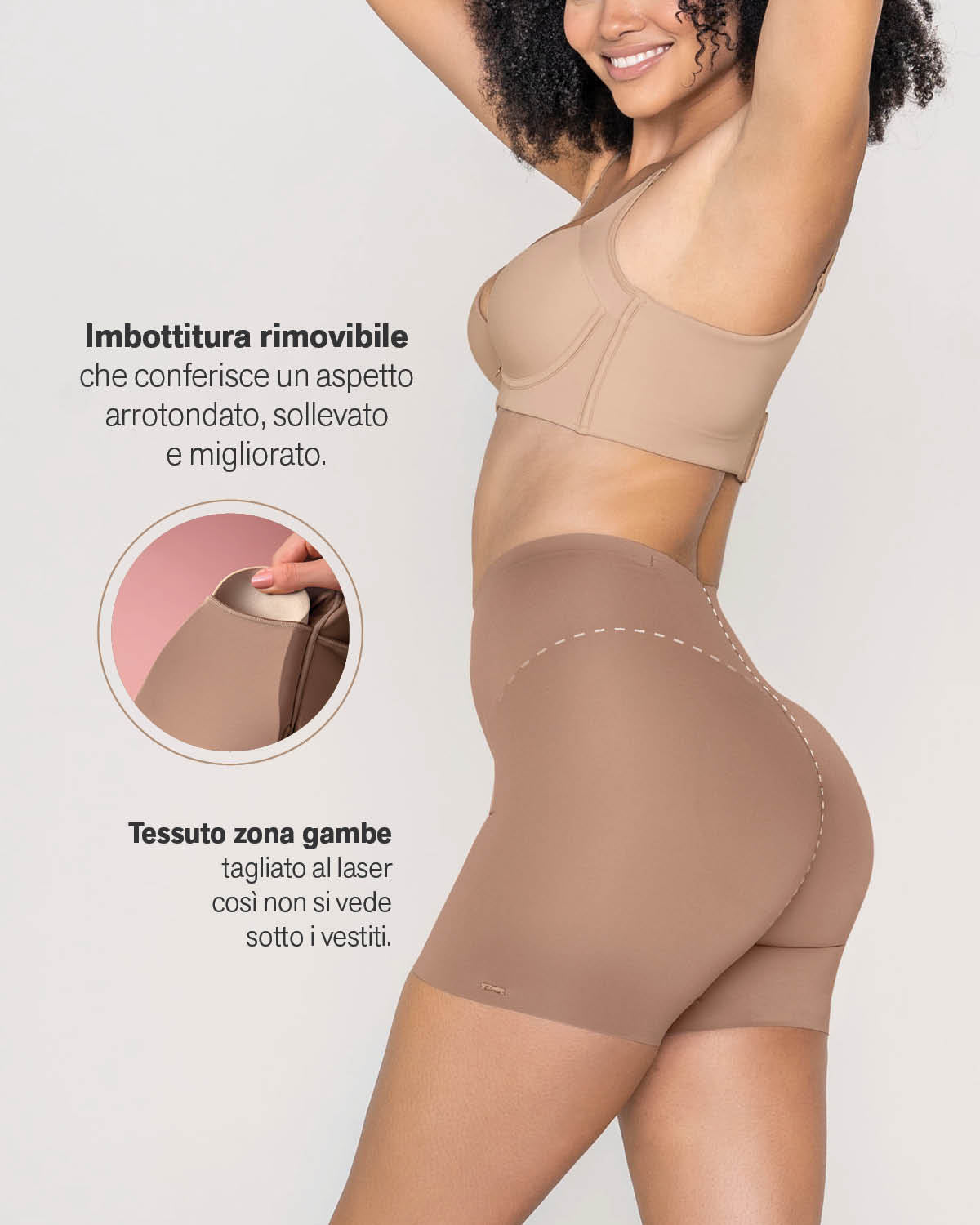 Short moldeador con almohadillas removibles levanta glúteos