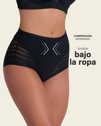 Braga faja clásica moldeadora de abdomen y bandas en tul