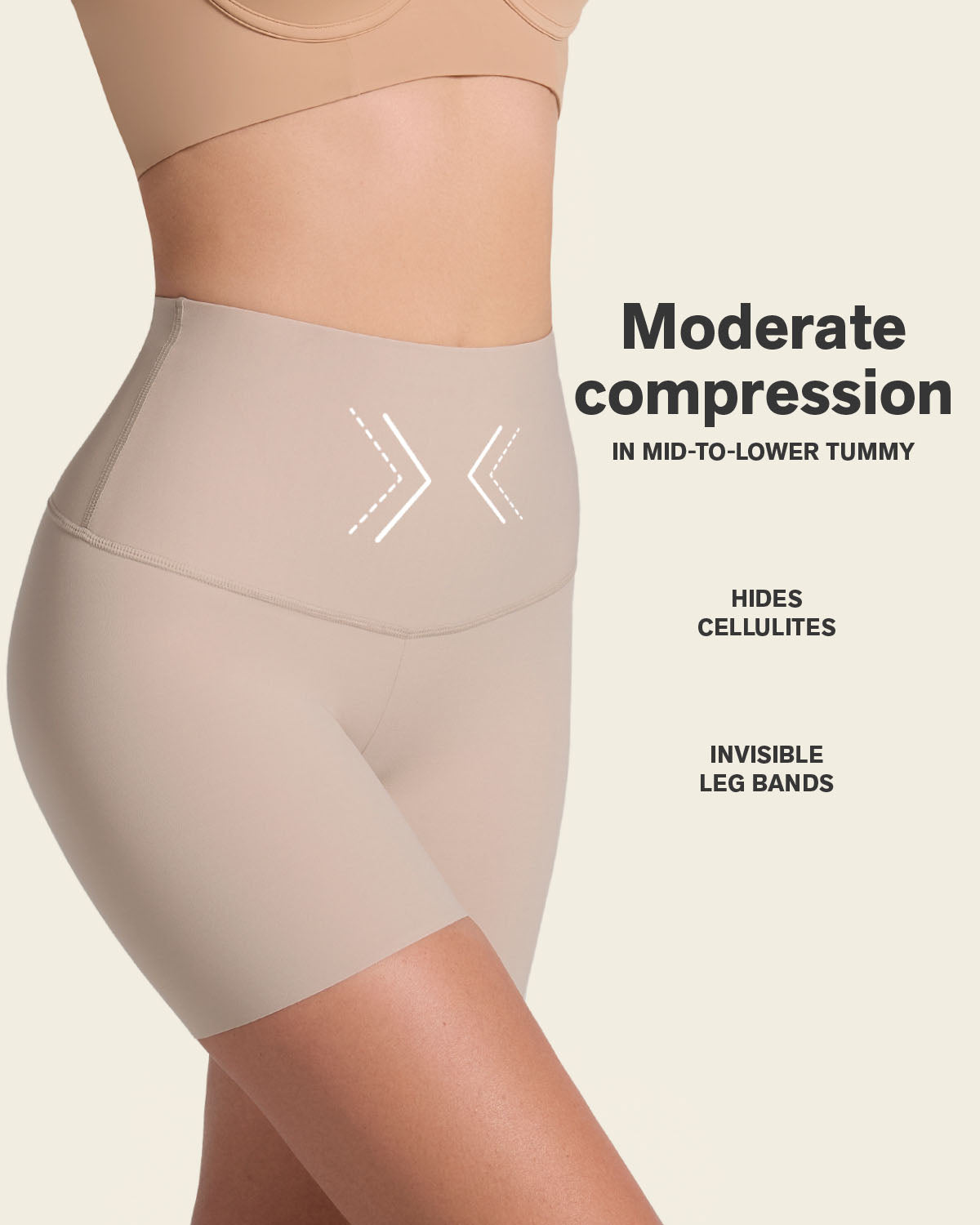 Short moldeador de abdomen y cintura que disimula la celulitis