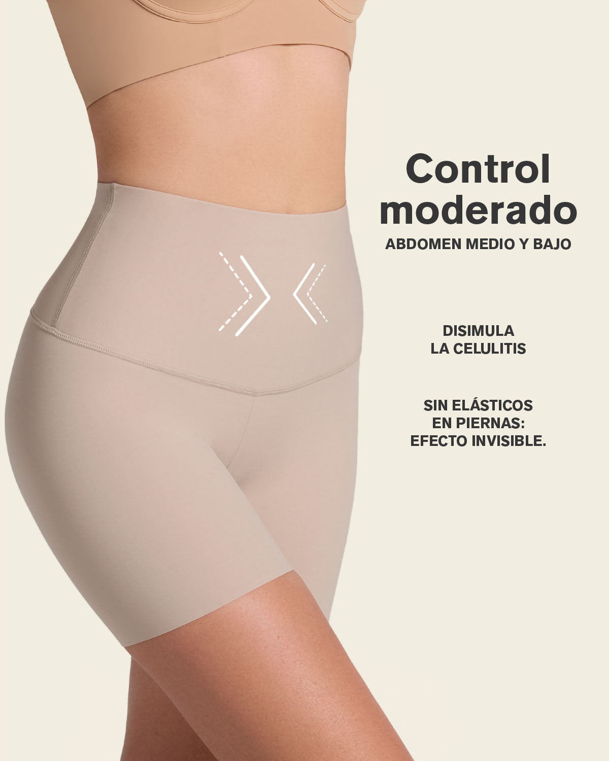 Short moldeador de abdomen y cintura que disimula la celulitis