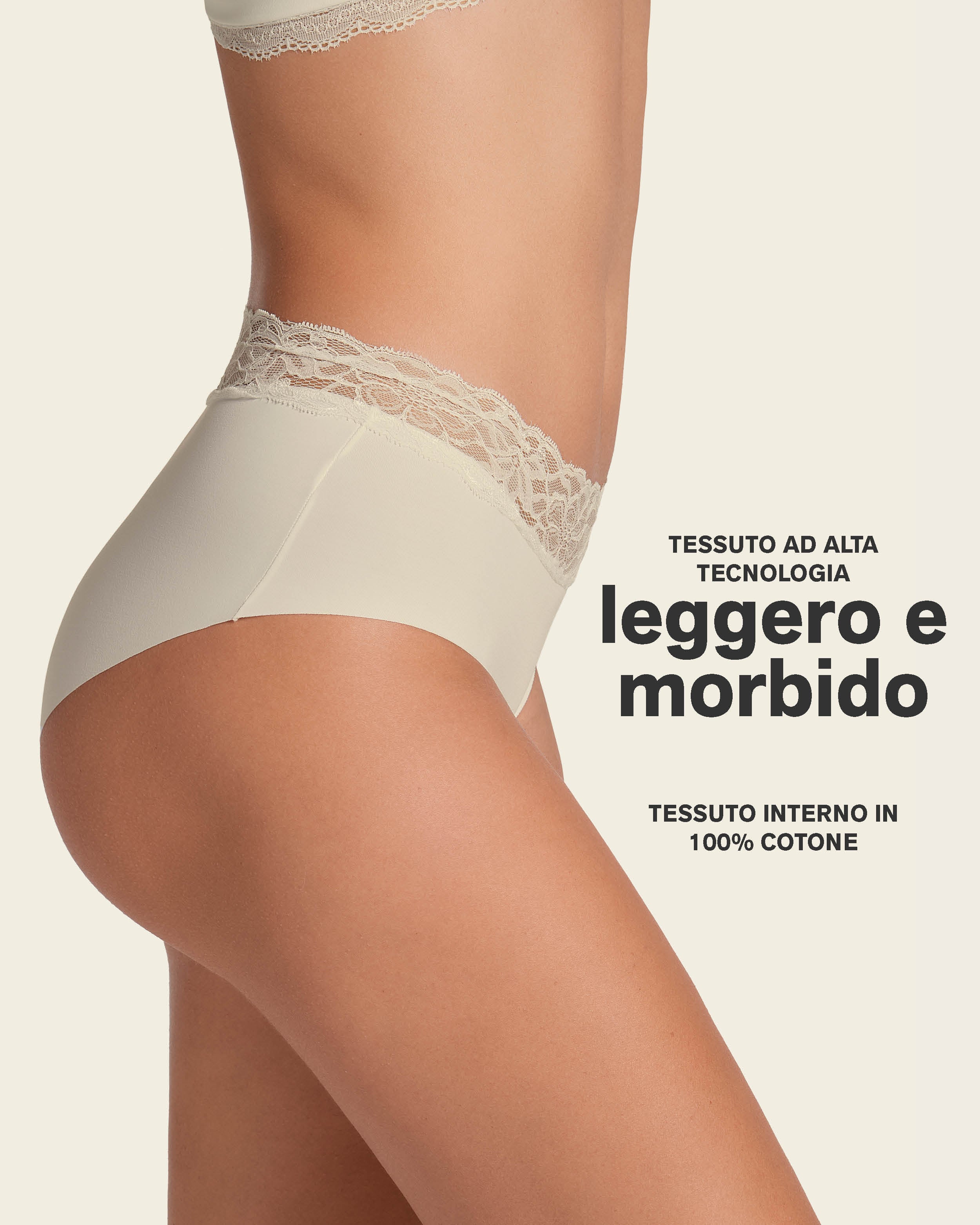 Braga hípster en tela ultraliviana con franja de encaje