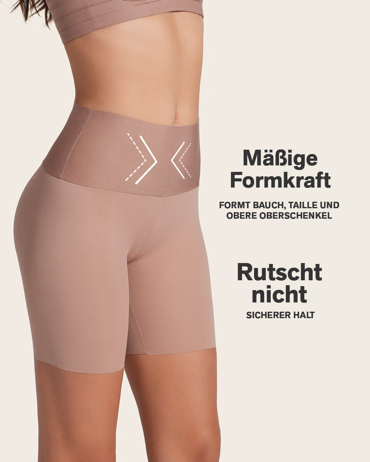 Short moldeador aspecto invisible con fajón antideslizante