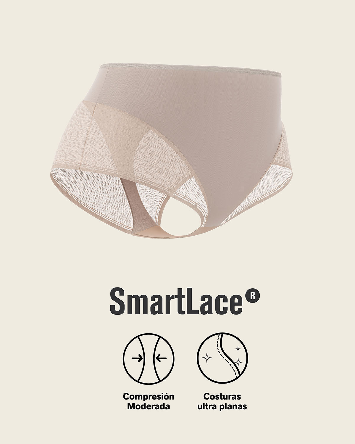 Braga faja clásica invisible con transparencias en glúteos y laterales
