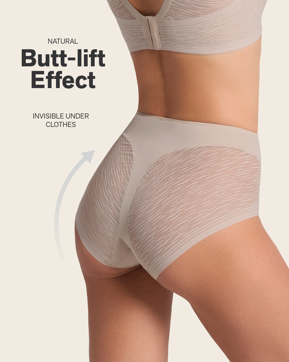 Braga faja clásica invisible con transparencias en glúteos y laterales