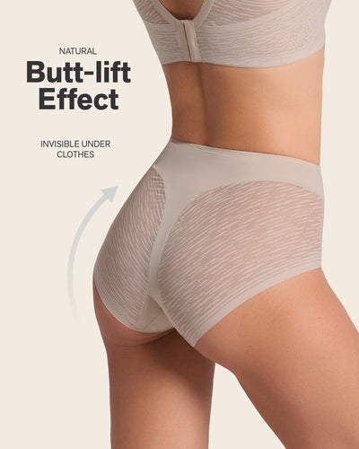 Braga faja clásica invisible con transparencias en glúteos y laterales