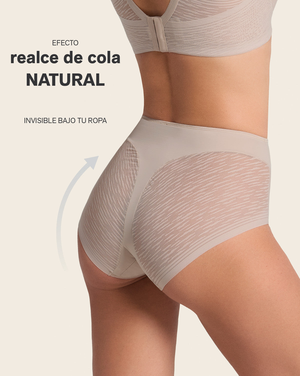 Braga faja clásica invisible con transparencias en glúteos y laterales