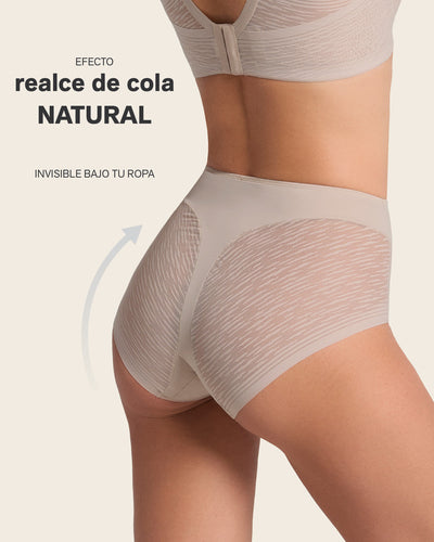 Braga faja clásica invisible con transparencias en glúteos y laterales
