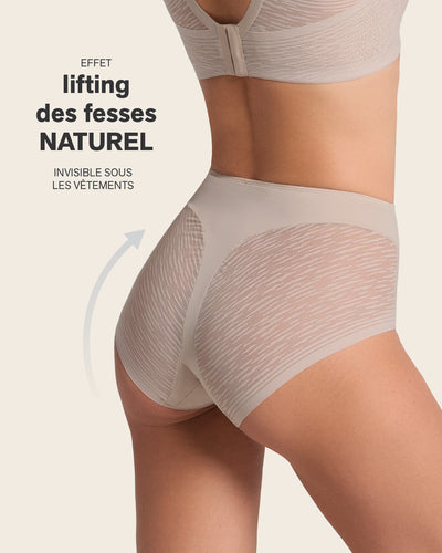 Braga faja clásica invisible con transparencias en glúteos y laterales