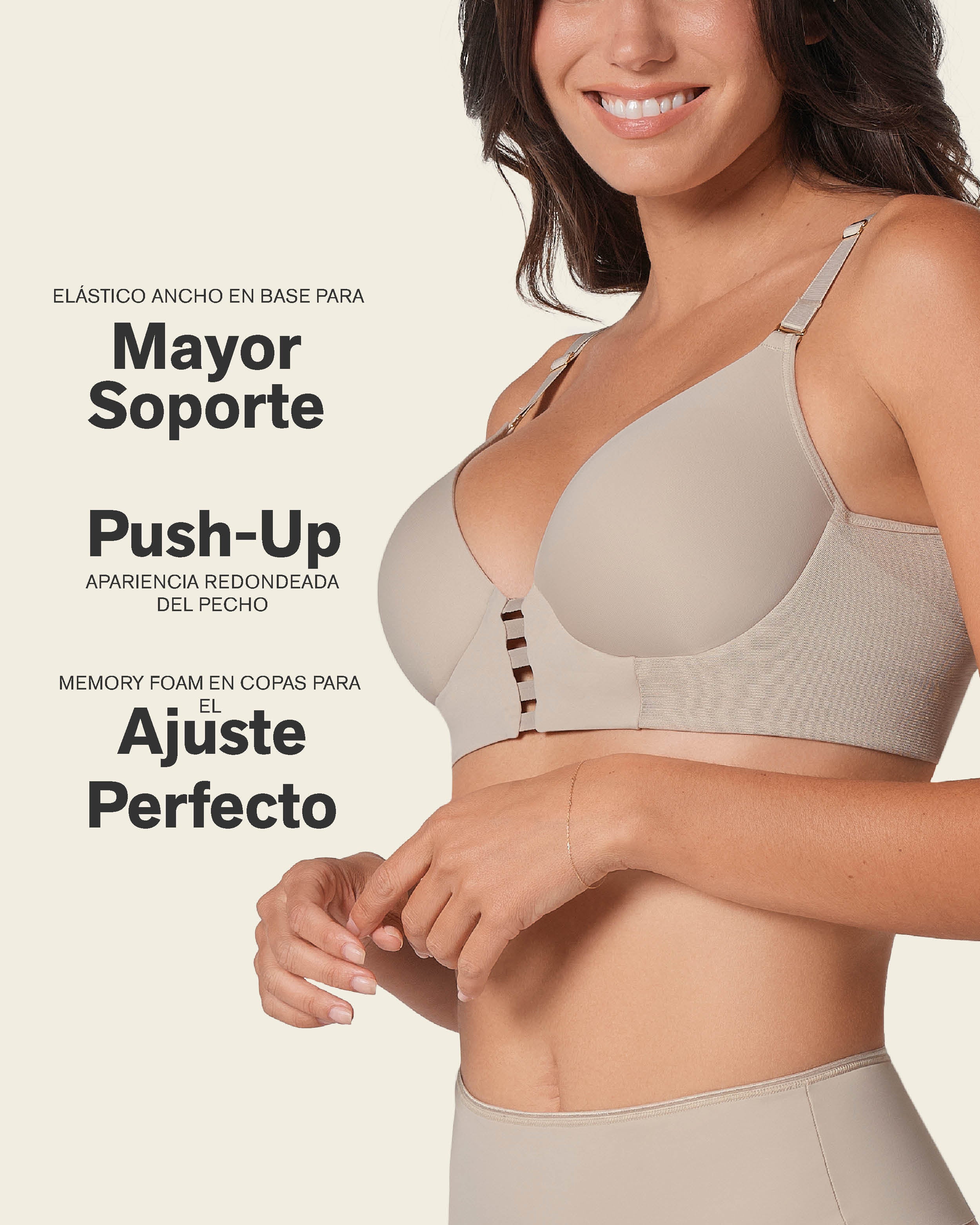 Sujetador triangular de push up alto y buen cubrimiento Memory Bustier