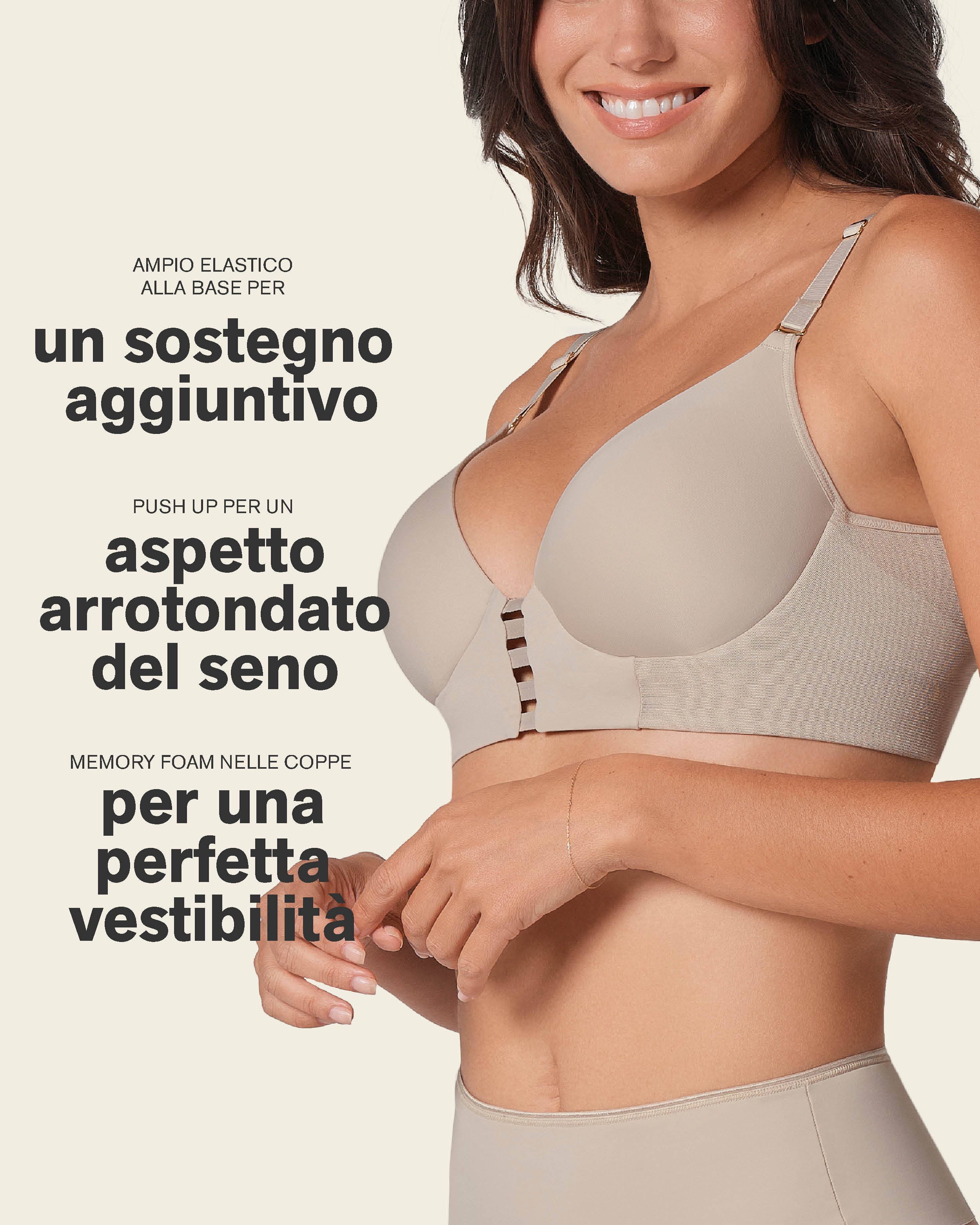 Sujetador triangular de push up alto y buen cubrimiento Memory Bustier