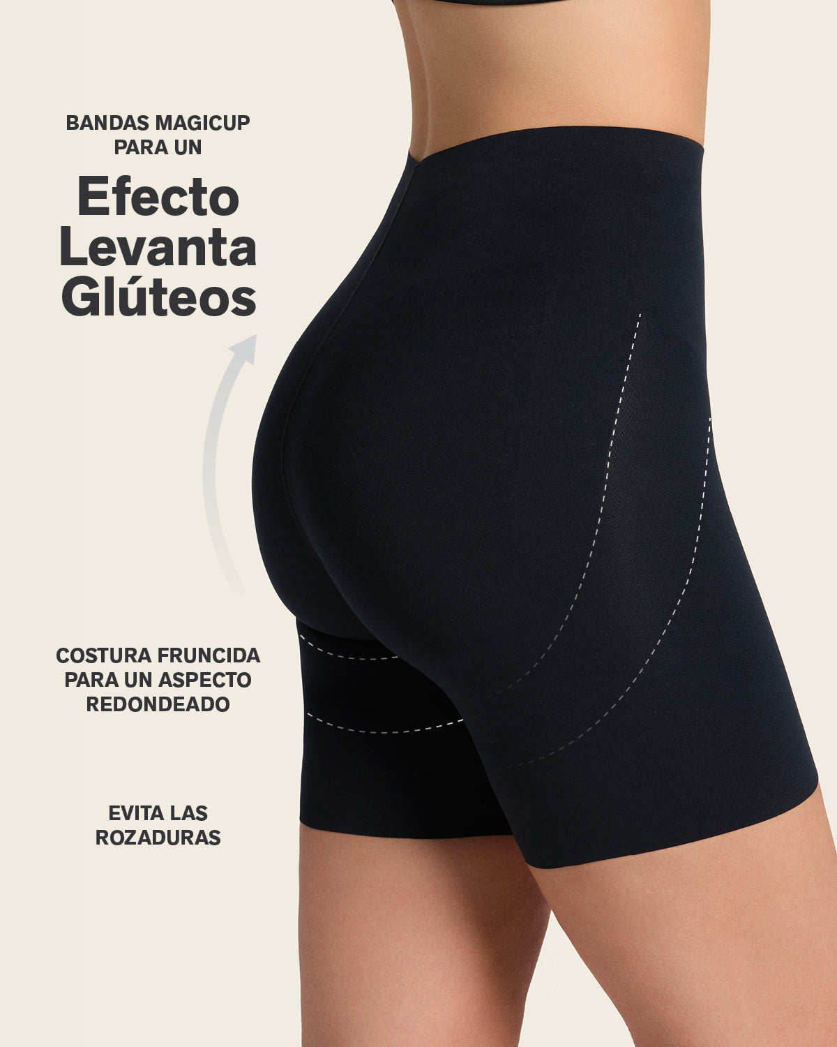 Short moldeador ultraplano efecto invisible
