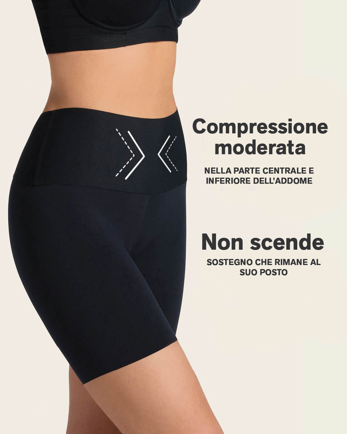 Short moldeador aspecto invisible con fajón antideslizante