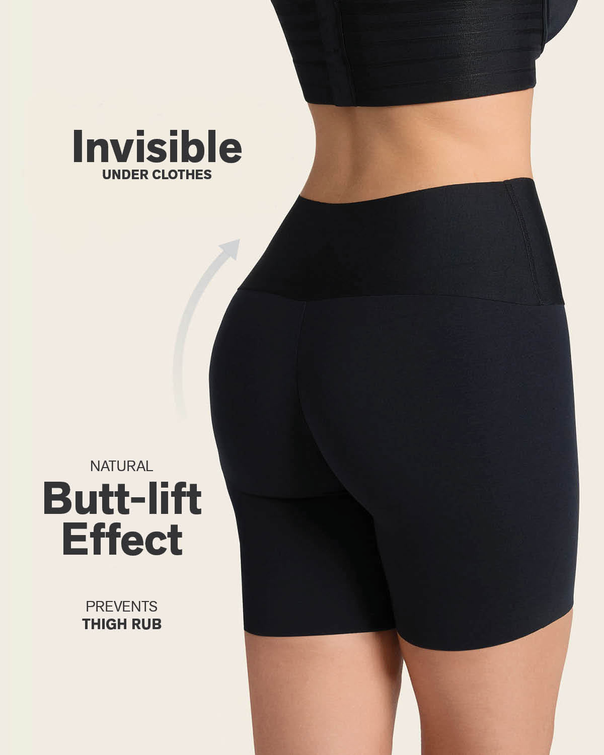 Short moldeador aspecto invisible con fajón antideslizante