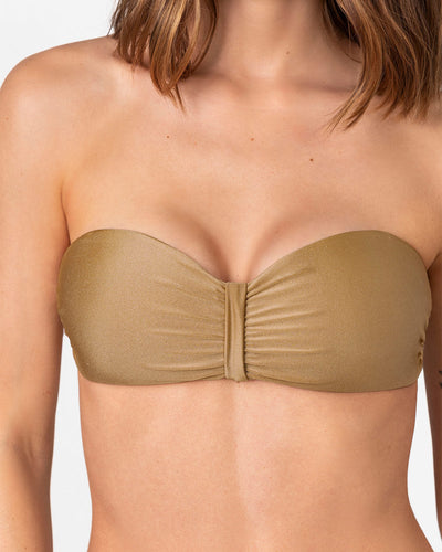 Bikini sin tirantes con braga de laterales anchos