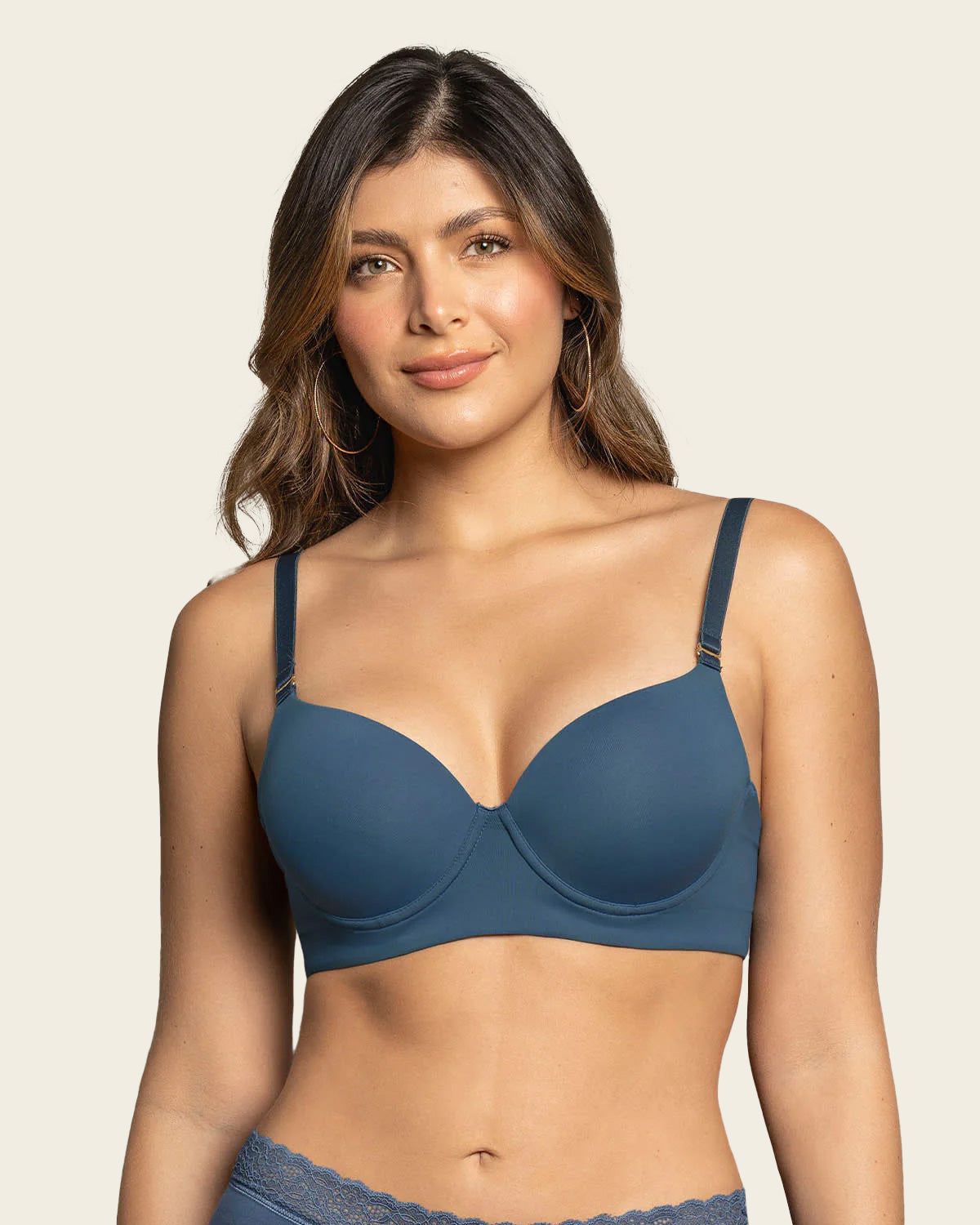 Sujetador de push up alto copa lisa