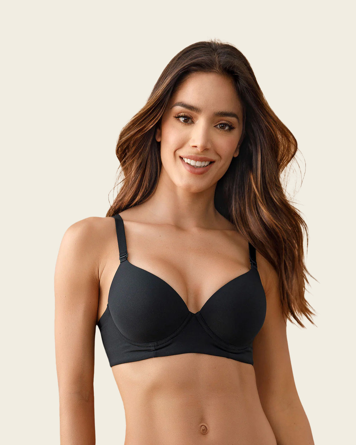 Sujetador de push up alto copa lisa