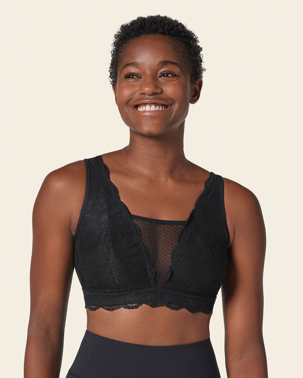 Bralette multiusos Sexy Siempre en encaje ideal para prótesis de mastectomía