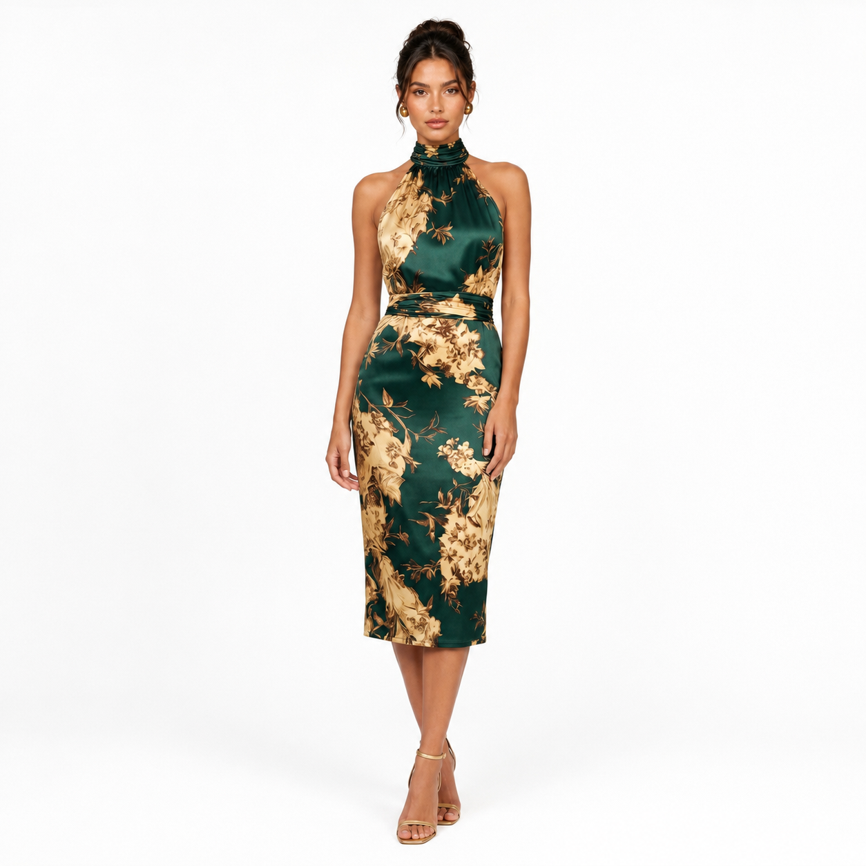 Vestido elegante con cuello halter