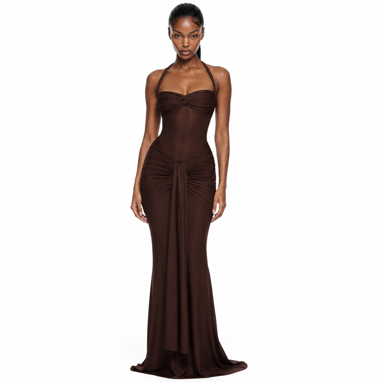 Vixen Maxi Dress - Plum Brown