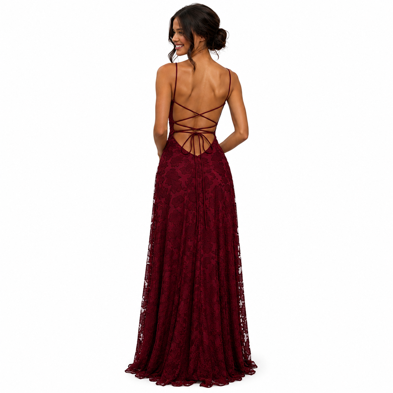 Cherry/Burgundy Lace Dress