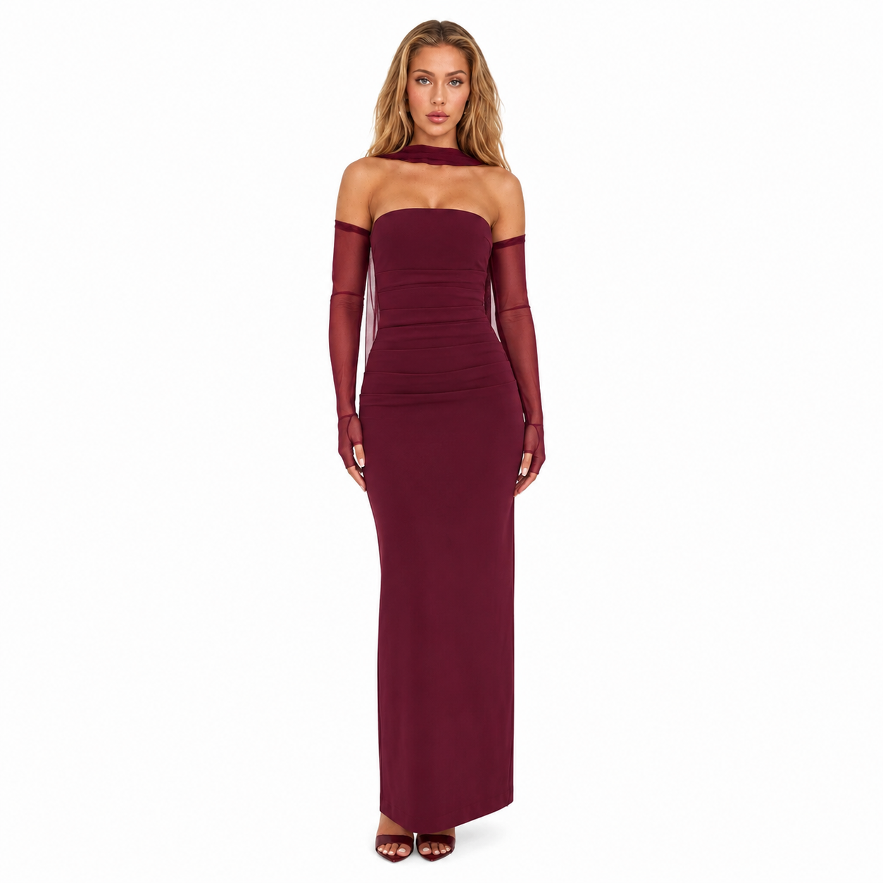 Yulia Maxi Dress - Plum Brown