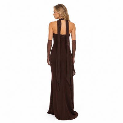 Zafira Maxi Dress - Plum Brown