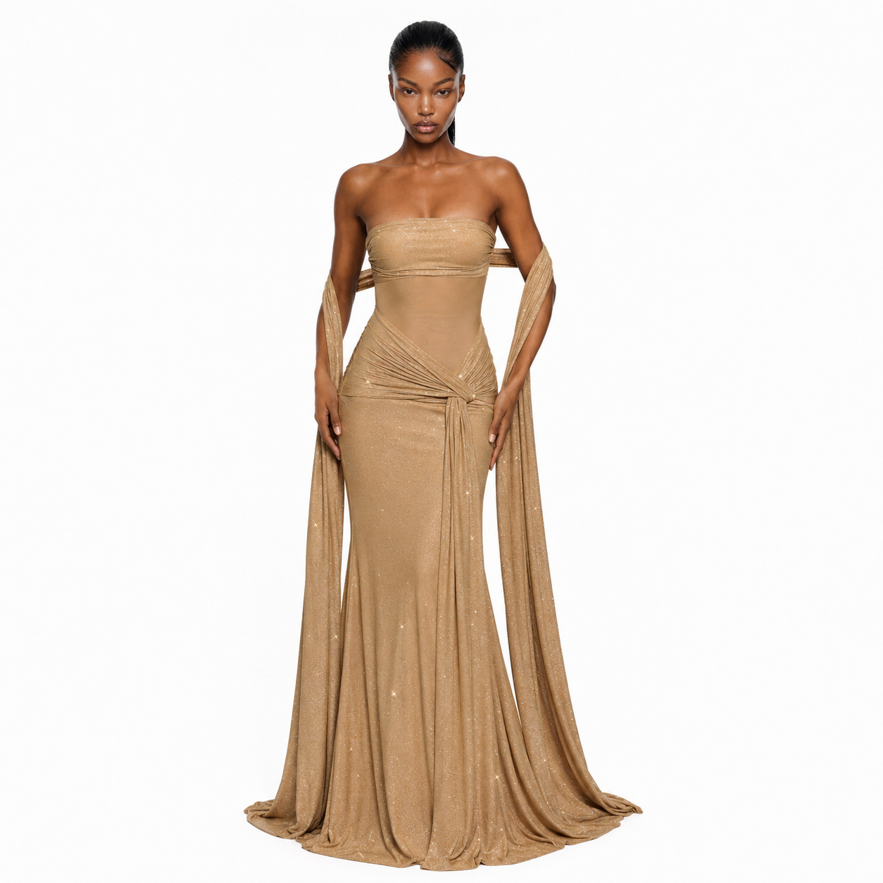 Paula Maxi dress-Dorado Brillante