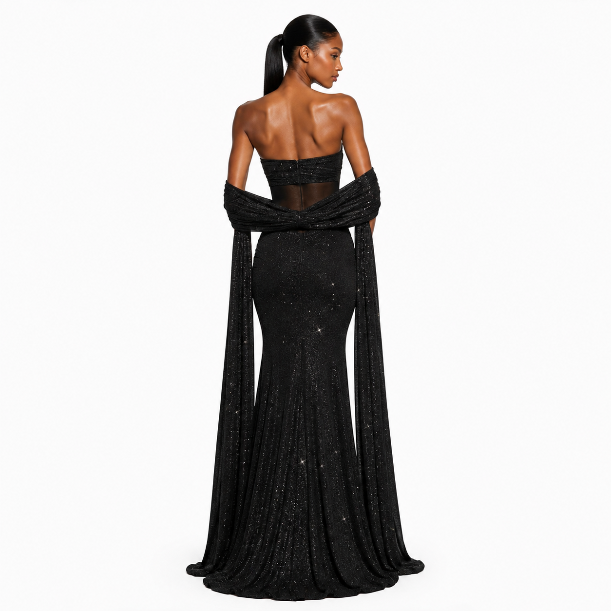 Paula Maxi dress- Black Sparkle