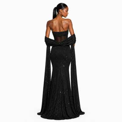 Paula Maxi dress- Black Sparkle